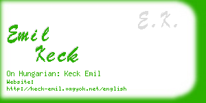 emil keck business card